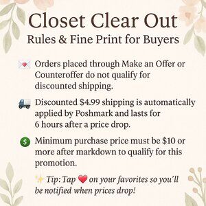 Closet Clear Out — Rules & Fine Print for Buyers